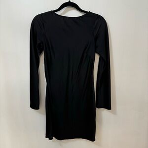 Abercrombie backless black satin dress